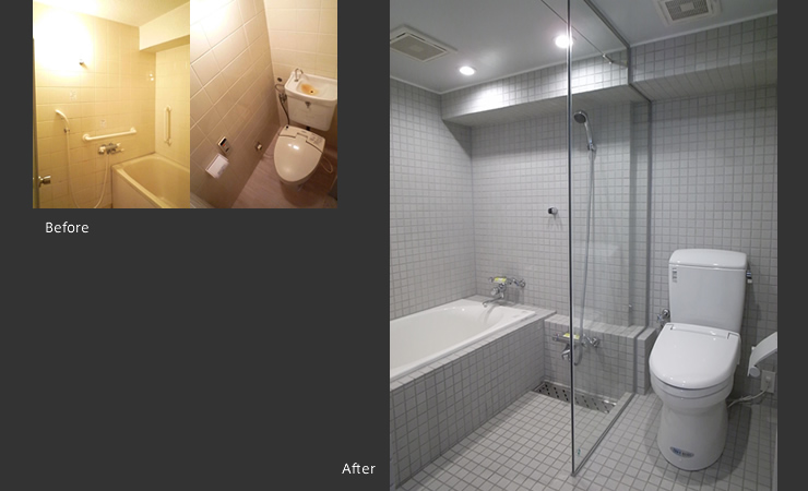浴室とトイレを1つにまとめ、品のあるホテルライクな装いに サンカクスケール